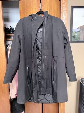 Eddie Bauer Black Hooded Long Coat